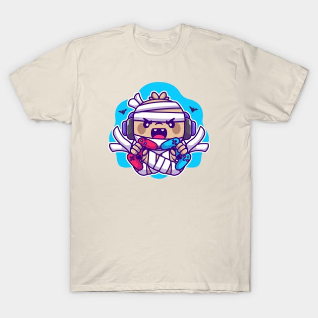 Cute Mummy Gaming Cartoon T-Shirt by Catalyst Labs